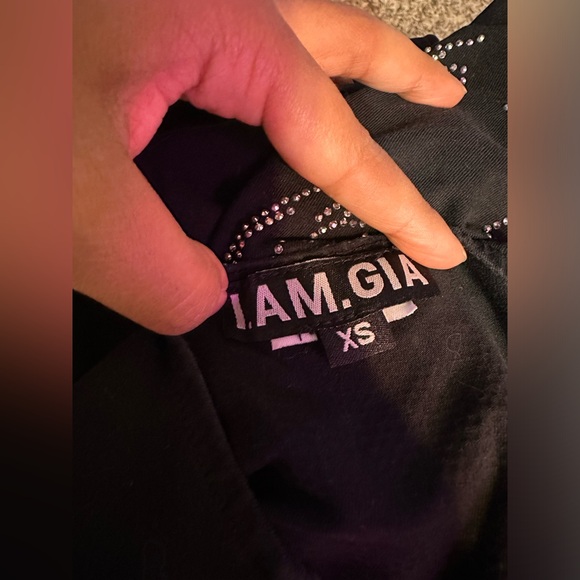 I.am.gia black rhinestones top - Picture 3 of 6